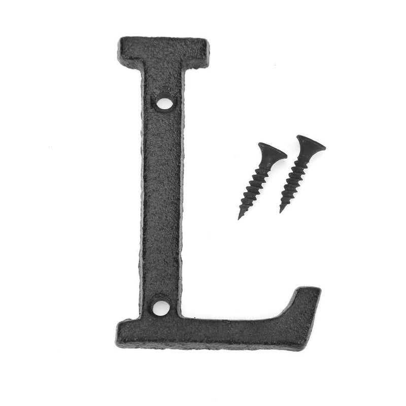 Metal Letters Cast Iron House Sign Doorplate DIY Cafe Wall Decoration (L) Newly