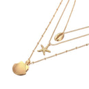 Women Beach Jewelry Cowry Seashell Pendant Multilayer Shell Necklace Bohemian