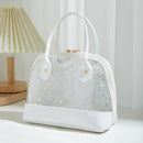 Clear Tote Crossbody Bag PVC Women Printed Star Shell Chain Shoulder Handbags