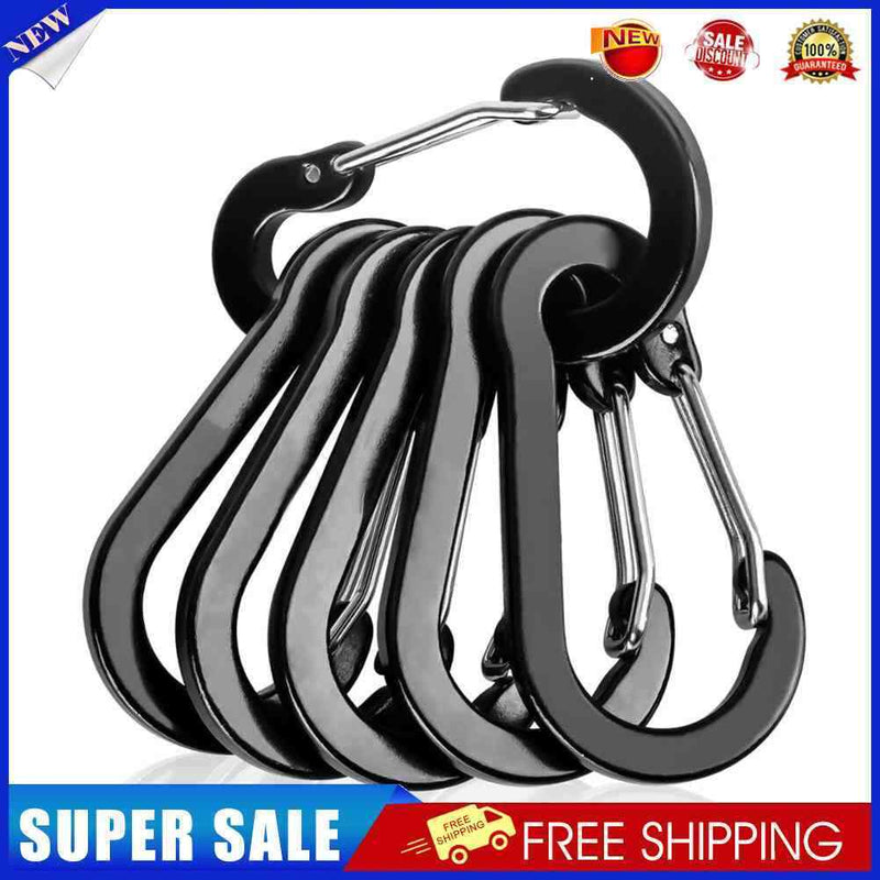 #A 6pcs Carabiner Clips Outdoor Camping Aluminum Hanging Mountaineering Buckle