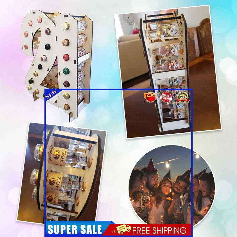 Creative 21st Birthday Wine Rack Bar Wine Display Storage Hanger Wooden Cra