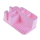 Rectangle Bathroom Cup Holder Rack Shelf Storage Cosmetics Organizer(Pink)