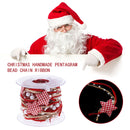 Christmas Trees Rope Ribbon 16.4ft DIY Star Bead Chain Gifts Wrap Ribbons