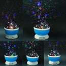 Rotating Projector Starry Night Lamp Projection LED Lights Xmas Gift(Blue) Newly