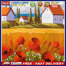 20X20cm Frameless Oil Paint By Numbers House with Flowers Paint Canvas Craf