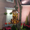 Solar Bird Feeder LED Light Metal Hanging Garden Yard Backyard Decor Lanterns