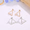 Design Geometric Earrings Triangle Dangle Drop Square Ear Studs Boho Jewelry