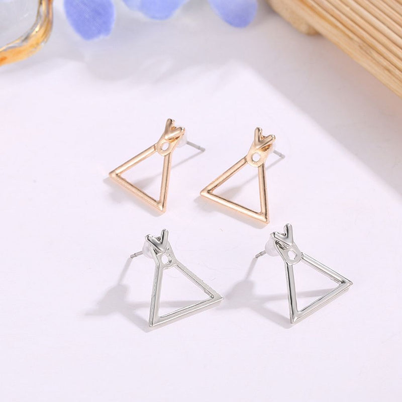 Design Geometric Earrings Triangle Dangle Drop Square Ear Studs Boho Jewelry