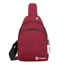 Women/Men Canvas Chest Packs Handbags Casual Shoulder Bags(Red)