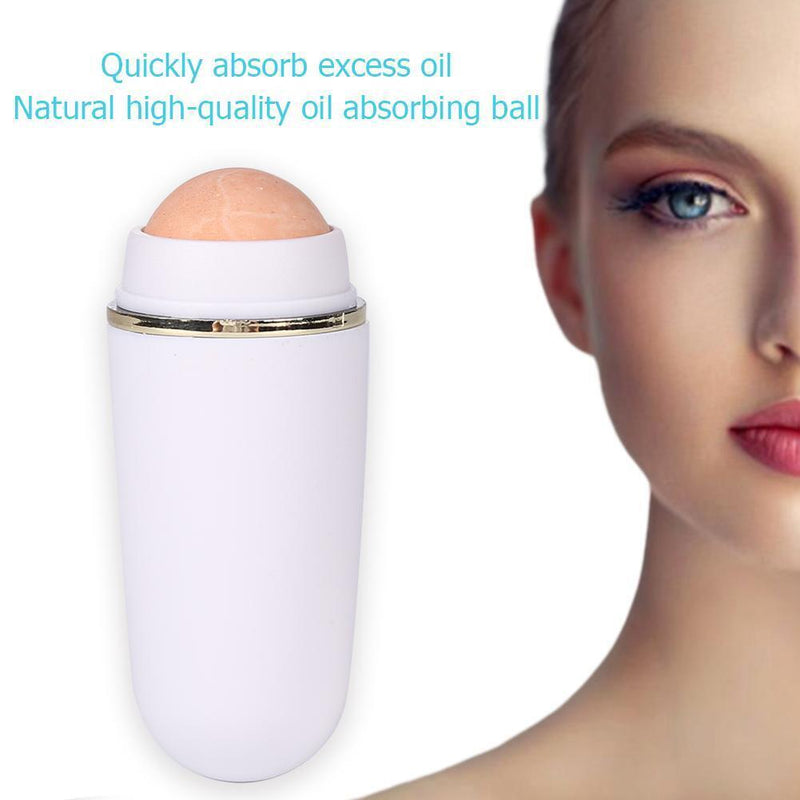 Face Oil Absorbing Roller Volcanic Stone Summer Blemish Remove Ball (White)