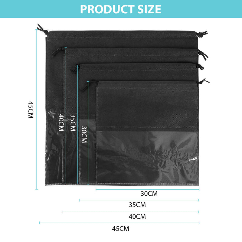 8 Pack Handbag Storage Organizer Purse Clear Dust Cover Bag Drawstring 4 Si