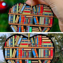 Book Lovers Heart-Shaped Bookshelf Pendant Ornament Christmas Tree Decor x 1Pc#