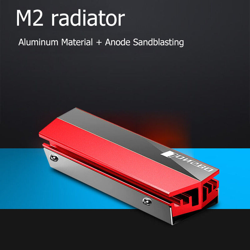 Aluminum M.2 2280 NVMe SSD Heatsink Cooler for Desktop PC Computer (Red)