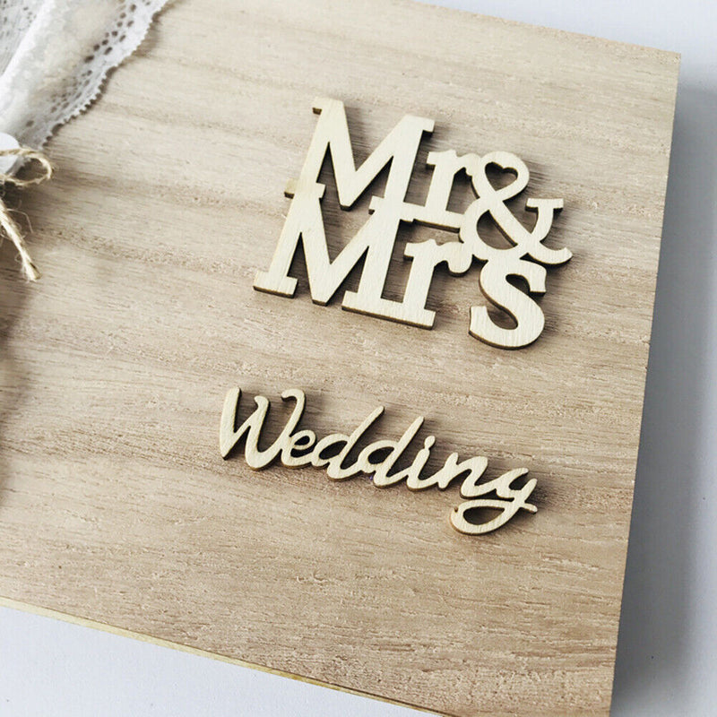 Rustic Wedding Guest Book DIY Mr Mrs Sign Guestbook Photo Album Gift for Couple