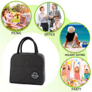 Portable Lunch Bag Thermal Insulated Lunch Box Cooler Handbag (A Black) Newly