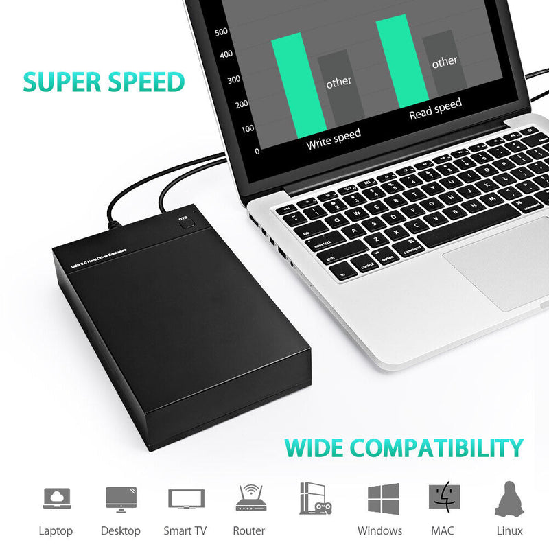 396U3 USB 3.0 to SATA III 2.5 3.5 inch HDD SSD Hard Drive Enclosure (UK)