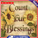 Full Cross Stitch Letters Sunflower DIY Embroidery Cotton Thread Home Decor Art