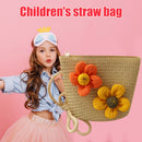 Summer Girls Straw Hat Shoulder Bag Kids Cute Princess Coin Purse Crossbody Bags