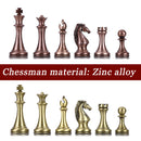 International Chess Set, Standard Chess Board Metal Pieces Kit for Kids Adu