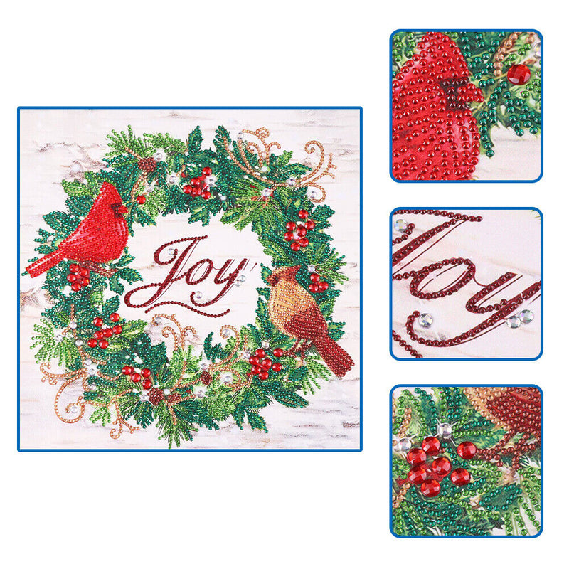 Diamond Painted 5D DIY Christmas wreath Partial Special Rhinestone Set Newly