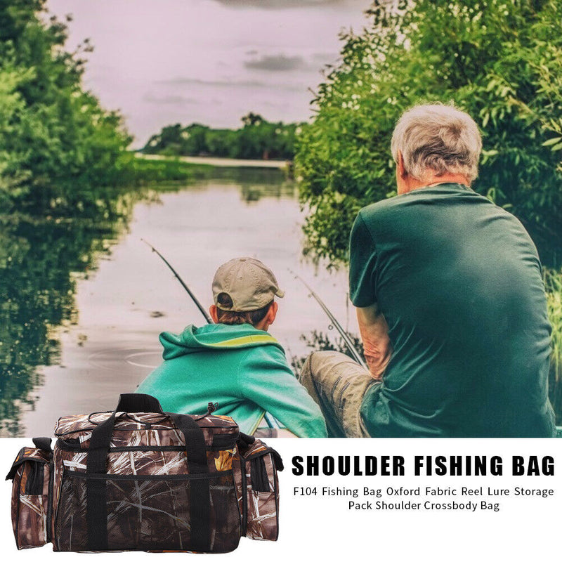 F104 Fishing Bag Oxford Fabric Lure Storage Pack Shoulder Crossbody Bag Newly