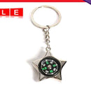 Star Shaped Row Compass Pendant Keychain Outdoor Camping Keyring