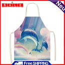 Kitchen Linen Apron Dolphin Diving Painted Dinner Party Cooking Pinafore