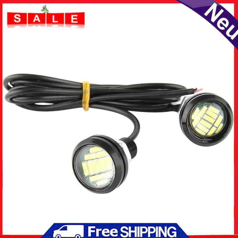 2pcs White Eagle Eye LED DRL Reverse Backup Turn Signal Light for Car Motorcycle