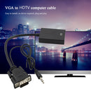 VGA Male to HDMI-compatible Female Adapter Converter with 3.5mm Audio Input