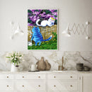 Oil Paint By Numbers Blue Cat Coloring Picture Digital Drawing