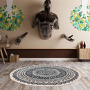 Hand Woven Rugs - Living Room Bedroom Carpet with Tassel (Blue Black 60cm) Newly