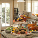 Wooden Farm Style Crafts Durable Tiered Tray Flat Decor Sign Holiday Party Gifts