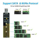 NVMe to USB Adapter, M.2 SSD to USB 3.1 Type A Card, UK Key Based Hard PCIe