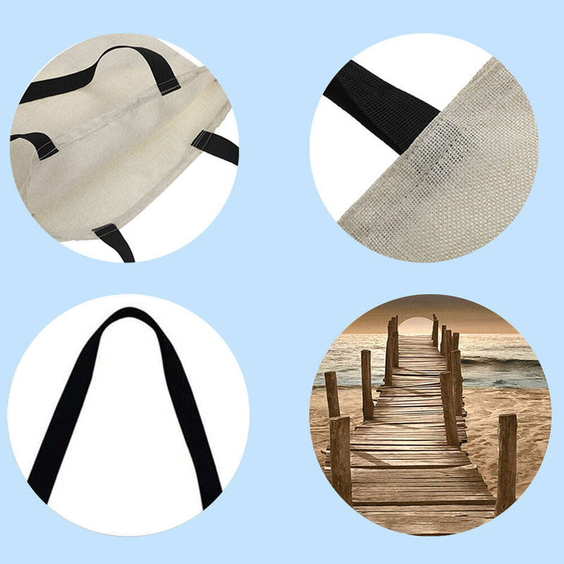 LI Q P R Beach Landscape Shopping Bag, Printed, Casual, Large Capacity,