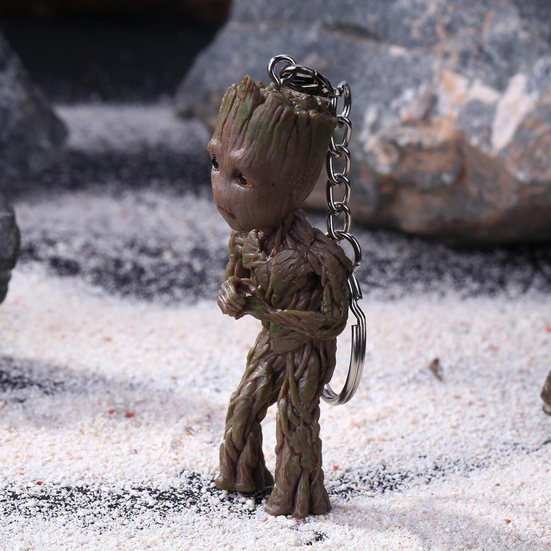 RuiDay Guardians of Galaxy Cartoon Tree Man Keychain Car Hanging Pendant Decor