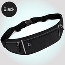 Hidden Mini Belt Bag Pack Splash Proof Unisex Sport Pouch Phone Bag (Black)