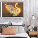 DIY Rhinestone Drawing Swans Full Round Drill Diamond Painting Set Home Dec