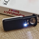 UV LED Magnifying Glass Handheld 30X 60X 90X Foldable Reading Monocle Magnifier