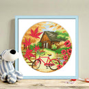 DIY 11CT Cross Stitch Stamped Fall Scenery Needlework Kit 35x35cm (5255) Newly