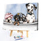 Oil Paint by Numbers Bathtub Dog Canvas Artwork Living Room Picture Decorat