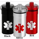Aluminum Outdoor Keychain Bottle Holder Container Pill Box Medicine Keyring