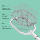2 in 1 3500V Electric Flies Swatter Mosquito Trap Racket Bug Killer (White)