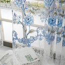 Peony Curtain Living Room Bedroom Home Door Window Curtain (Blue) Newly