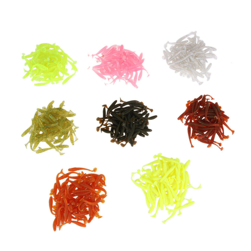 50pcs 50mm Soft Lures Artificial Loach Fishing Bait Swimbait Worm Tackle