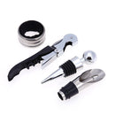 4pcs/set Red Wine Opener Stainless Steel Pourer Wine Ring Bottle Plug