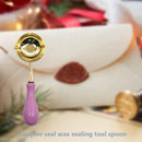Sealing Wax Spoon Solid Wood Retro Wax Spoons Decorative Stamp Craft (Pink)
