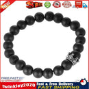 Turquoise Beads Bracelet Crown Rhinestone Elastic Bangle Jewelry (Black) Newly