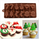Baking Stocking Santa head Chocolate Snowman Cake Silicone Mould Tree