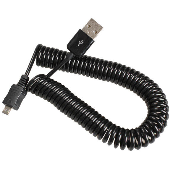 Spiral Coiled USB 2.0 A Male to Micro USB B 5Pin Adaptor Spring Cable