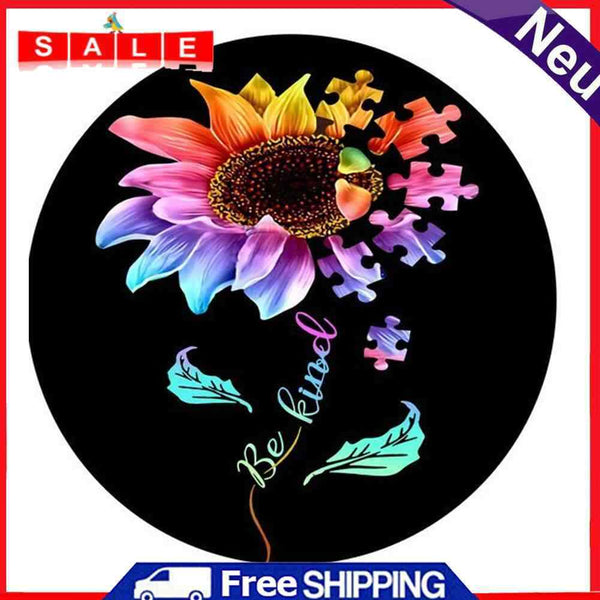 DIY Round Drill Diamond Painting Sunflower 5D Rhinestone Mosaic for Wall Gift